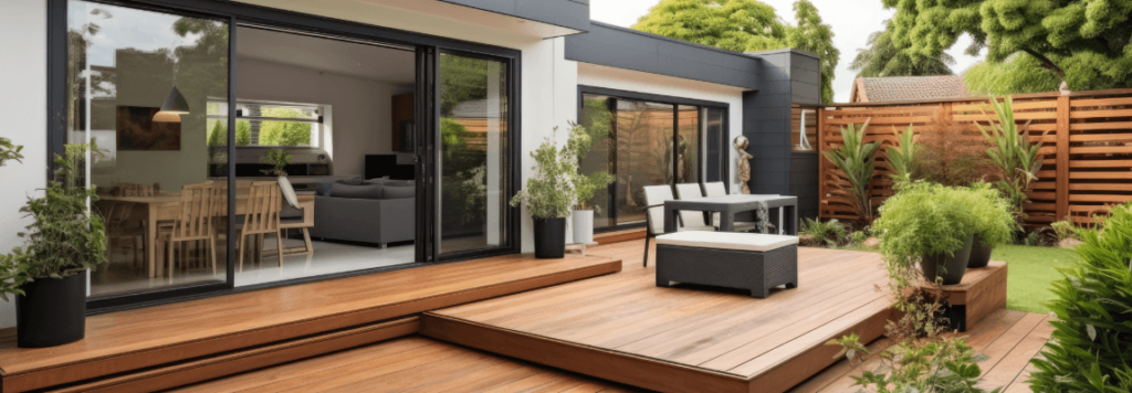 Luxurious backyard deck